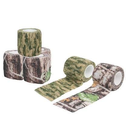 LOOGU Camo Tape Wrap for Gear - Self-Adhesive Non-Woven Fabric Stealth Tape with Stretch Bandage - Camo Wrap is Perfect for Camouflage Needs- 4 Rolls, 2/3in x 14.76ft