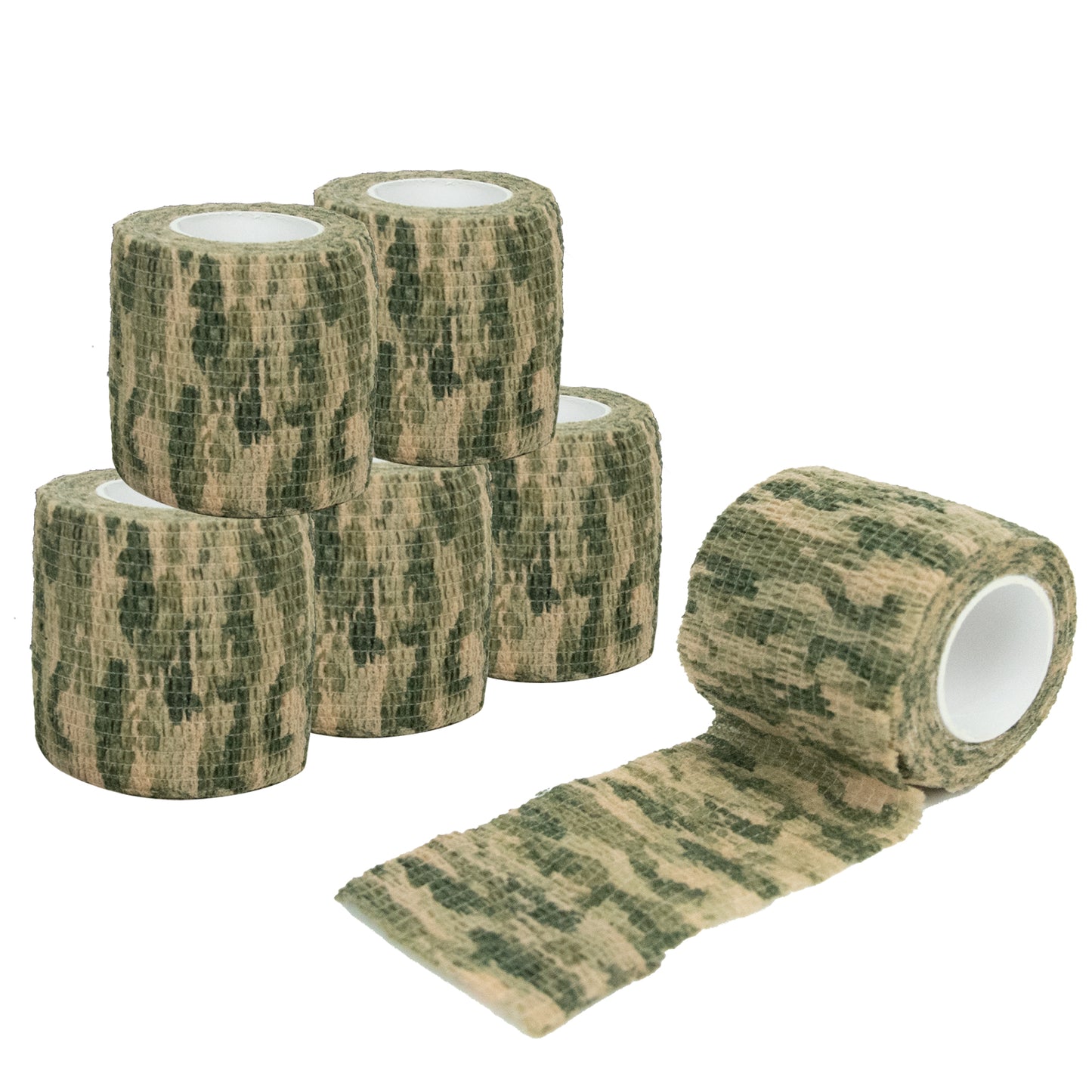 LOOGU Camo Tape Wrap for Gear - Self-Adhesive Non-Woven Fabric Stealth Tape with Stretch Bandage - Camo Wrap is Perfect for Camouflage Needs- 4 Rolls, 2/3in x 14.76ft