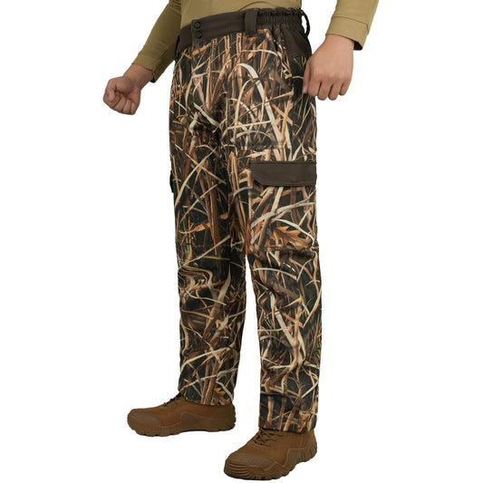 LOOGU Camo Hunting  Fleece Insulation Pants 6 pocket Grass Camo P20