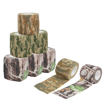 LOOGU Camo Tape Wrap for Gear - Self-Adhesive Non-Woven Fabric Stealth Tape with Stretch Bandage - Camo Wrap is Perfect for Camouflage Needs- 4 Rolls, 2/3in x 14.76ft