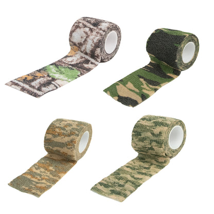 LOOGU Camo Tape Wrap for Gear - Self-Adhesive Non-Woven Fabric Stealth Tape with Stretch Bandage - Camo Wrap is Perfect for Camouflage Needs- 4 Rolls, 2/3in x 14.76ft