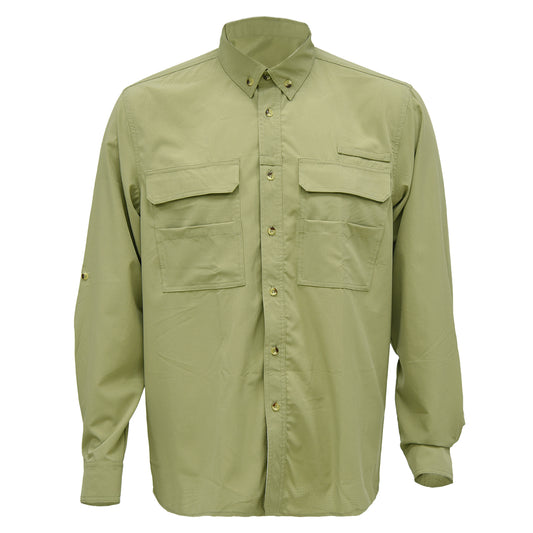 LOOGU Thin Breathable Outdoor Button Down Shirts Khaki T90