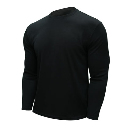 LOOGU Workout Shirts Long Sleeved T-shirt Black T20-1