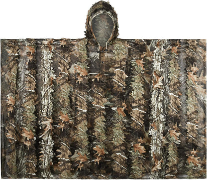 LOOGU Costume Ghillie de Chasse, Costume de Camouflage à Feuilles 3D Accessoires Militaires et de Tir Vêtements Tactiques pour Airsoft, Photographie de la Faune Halloween