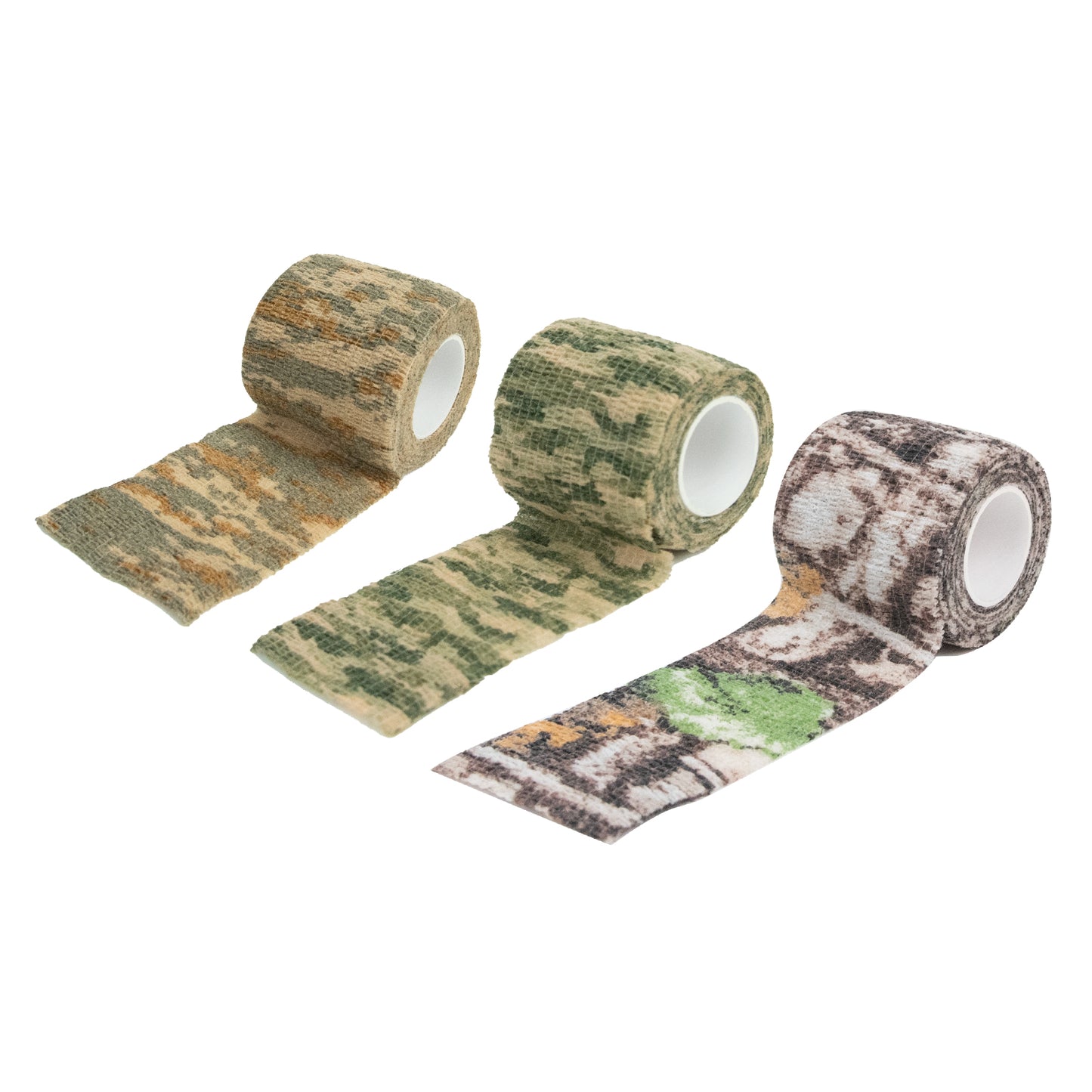 LOOGU Camo Tape Wrap for Gear - Self-Adhesive Non-Woven Fabric Stealth Tape with Stretch Bandage - Camo Wrap is Perfect for Camouflage Needs- 4 Rolls, 2/3in x 14.76ft