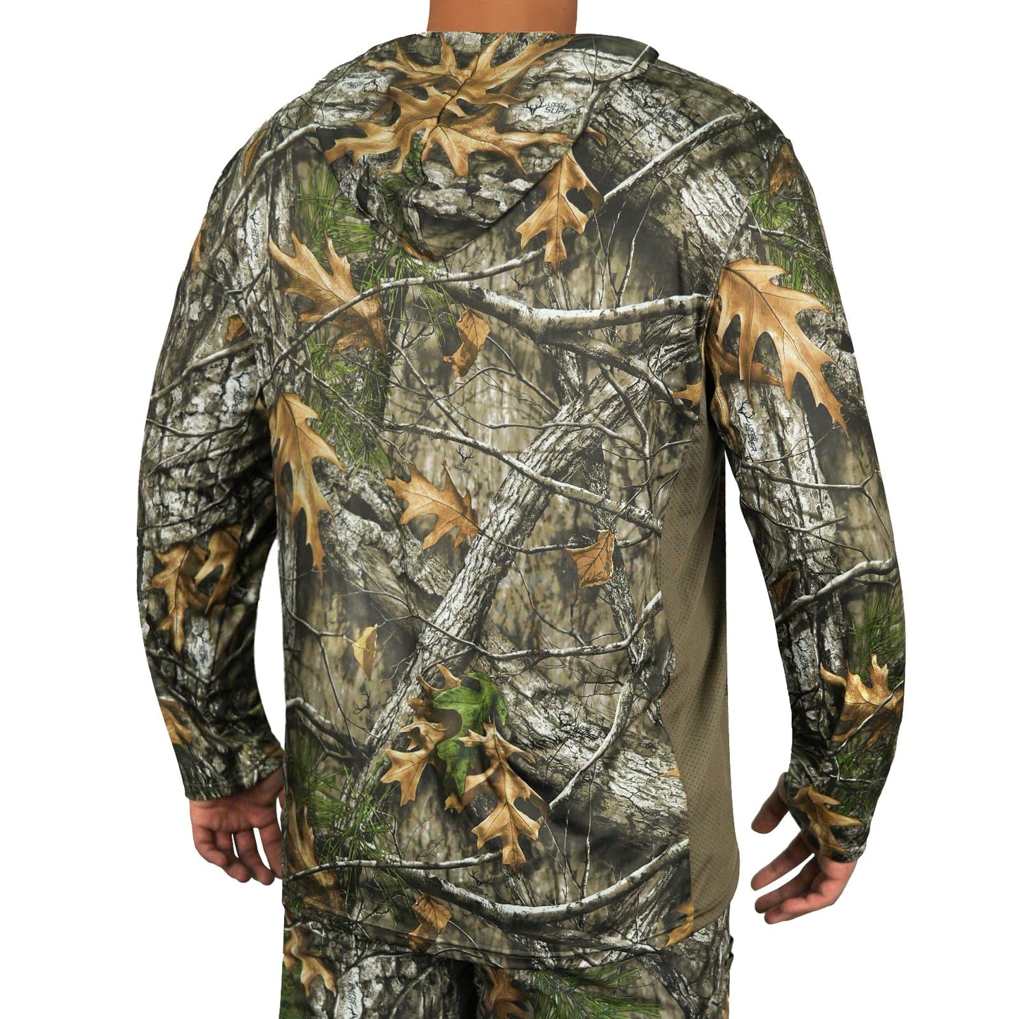 LOOGU Hunting Long Sleeve  Hoodie  Tree Camo Contrast