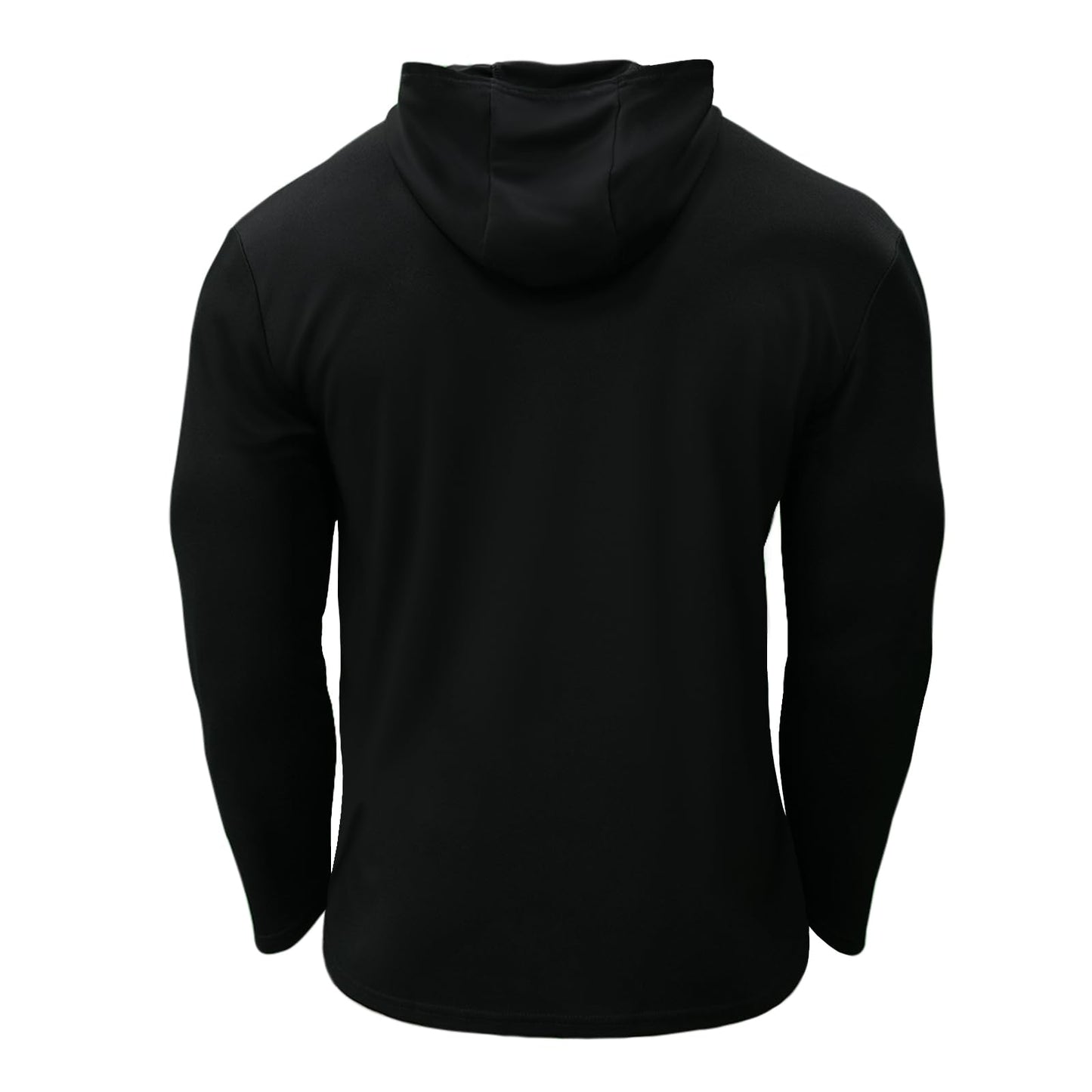 LOOGU Workout Shirts With Hood Long Sleeve Black T50-1