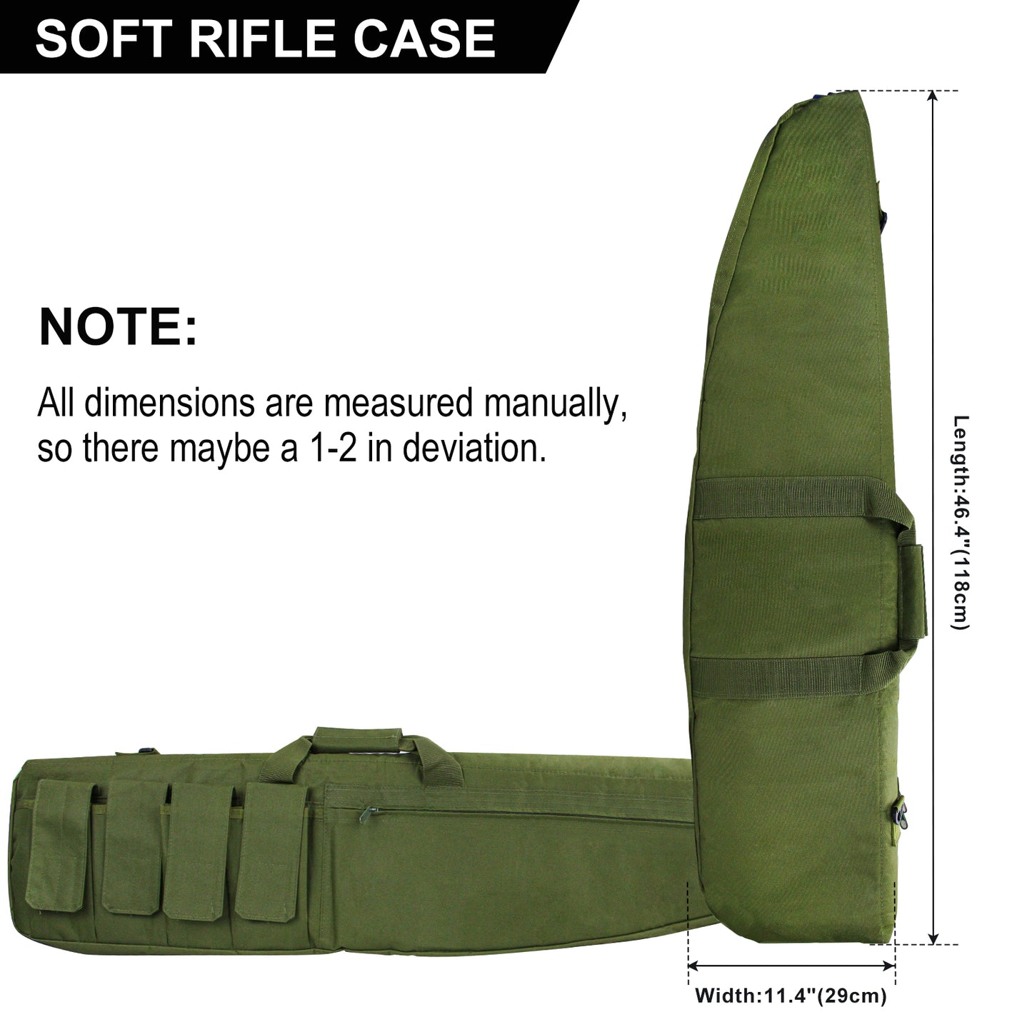 LOOGU Shotgun and Rifle Case Soft Gun Bag Large Capacity Gun Carry Bag, Hunting and Shooting Accessories with Multiple Magazine Holder Pouches