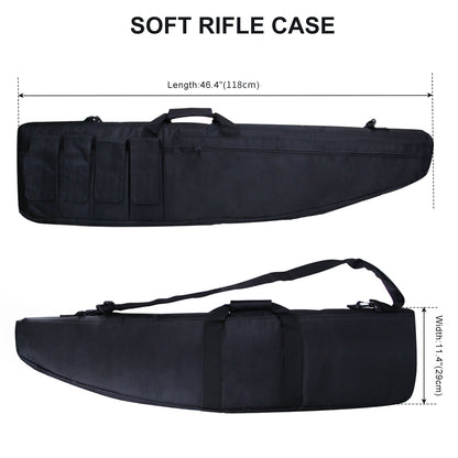 LOOGU Shotgun and Rifle Case Soft Gun Bag Large Capacity Gun Carry Bag, Hunting and Shooting Accessories with Multiple Magazine Holder Pouches