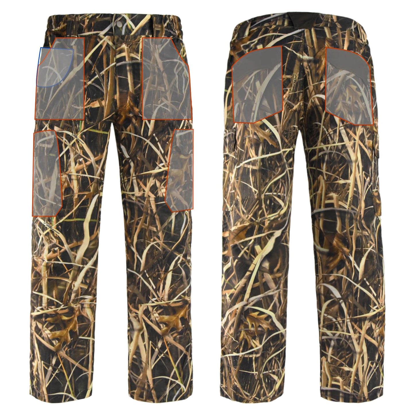 LOOGU Camo Hunting Pants 7 Pockets Grass Shadow H30