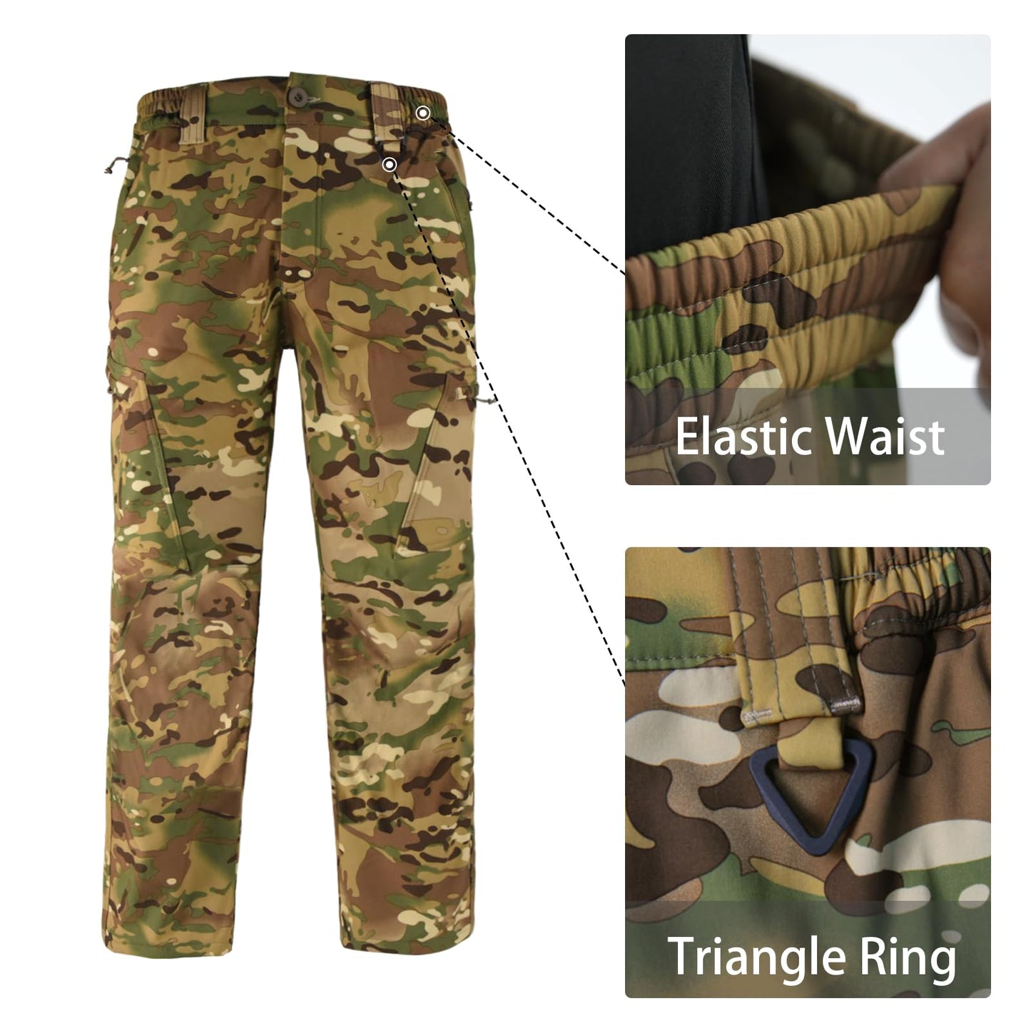 LOOGU Camo Hunting  Fleece Insulation Pants 5 pocket CP P10