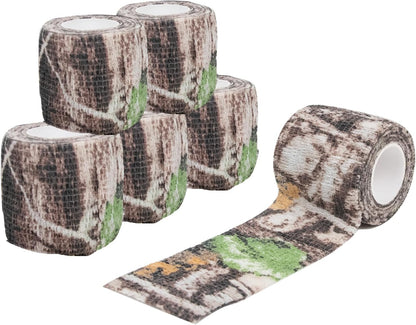 LOOGU Camo Tape Wrap for Gear - Self-Adhesive Non-Woven Fabric Stealth Tape with Stretch Bandage - Camo Wrap is Perfect for Camouflage Needs- 4 Rolls, 2/3in x 14.76ft