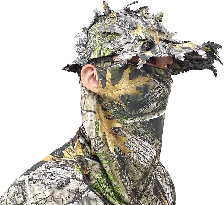 LOOGU Hunting Face Mask Set with Leafy Cap Camo Waterfowl Tree Camouflage 2 Pieces Turkey Duck Hunting Accessories for Men Womenouflage 6 Pieces Turkey