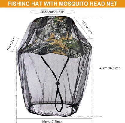 LOOGU Removable Head Net Hat for Men and Women Boonie Hat Sun Hat Bucket Hat with Mosquito Head Net