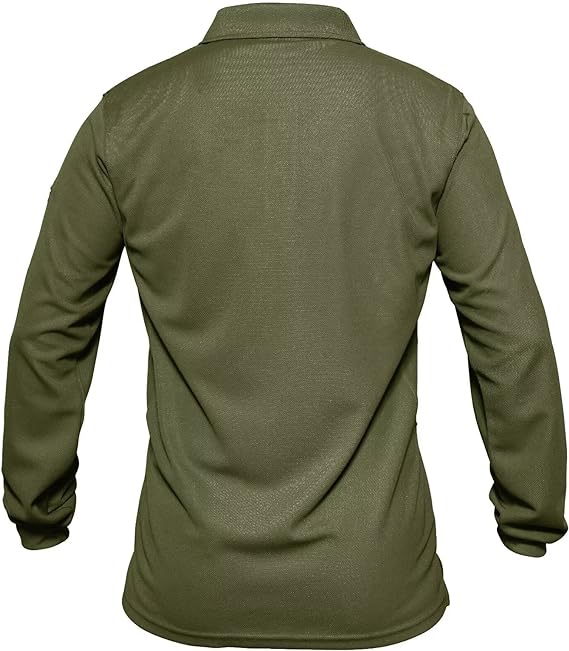 LOOGU Men's Polo Shirts Quick Dry Performance Long Sleeve Tactical Shirts