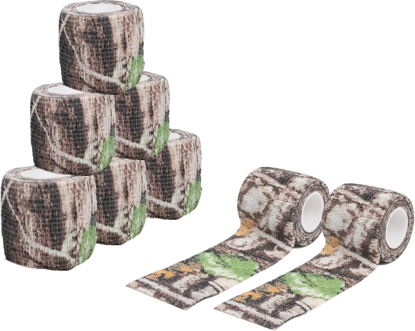 LOOGU Camo Tape Wrap for Gear - Self-Adhesive Non-Woven Fabric Stealth Tape with Stretch Bandage - Camo Wrap is Perfect for Camouflage Needs- 4 Rolls, 2/3in x 14.76ft