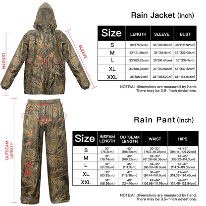 LOOGU Combinaison de Pluie imperméable pour Hommes - Manteau de Pluie Classique, Vestes de Pluie Respirantes pour Hommes, Veste et Pantalon de Pluie durables