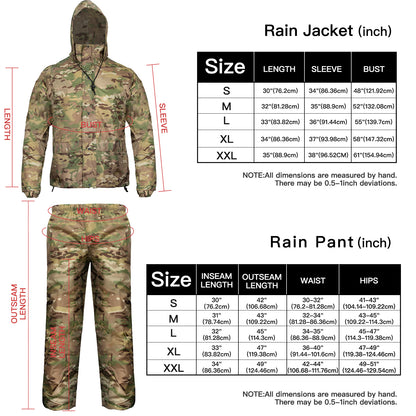 LOOGU Hunting Rain Suit PVC Unisex Super Tree Camo