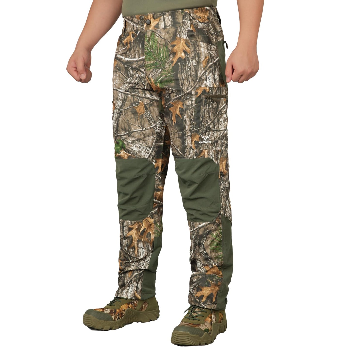 LOOGU Camo Hunting Pants 7 Pockets Super tree Contrast