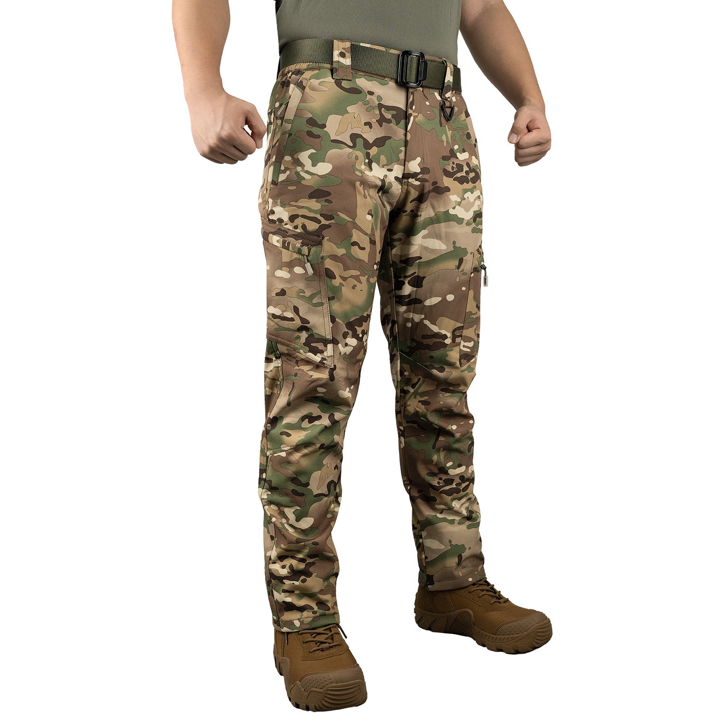 LOOGU Camo Hunting  Fleece Insulation Pants 5 pocket