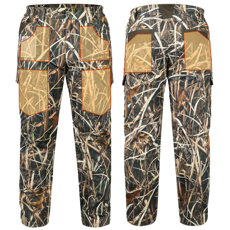 LOOGU Camo Hunting Pants 6 Pockets Grass Shadow