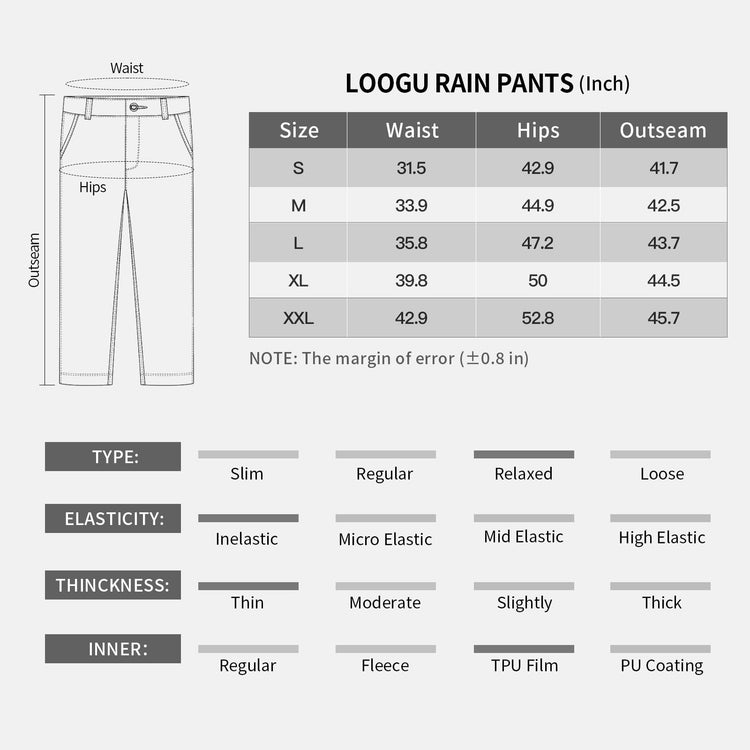 LOOGU Camo Rain Pants Black