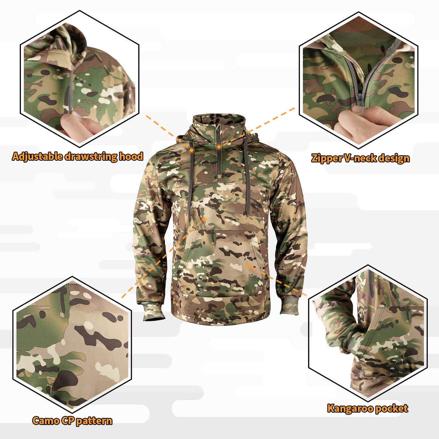 LOOGU Fleece Lining CP Tactical Hoodie for fall and winter-LGCP1003