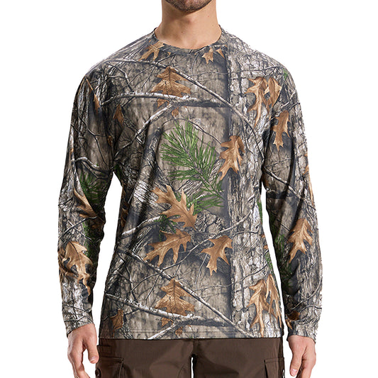 LOOGU Chemise de chasse camouflage légère à manches longues pour homme pour la pêche, la randonnée, le camping 