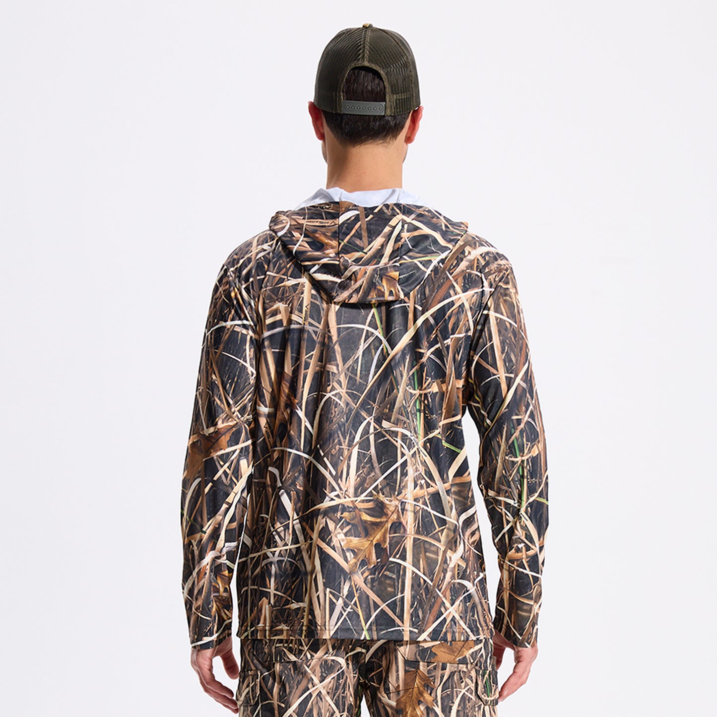 LOOGU Waterfowl Hunting Long Sleeve  Hoodie Grass Shadow Camo T50