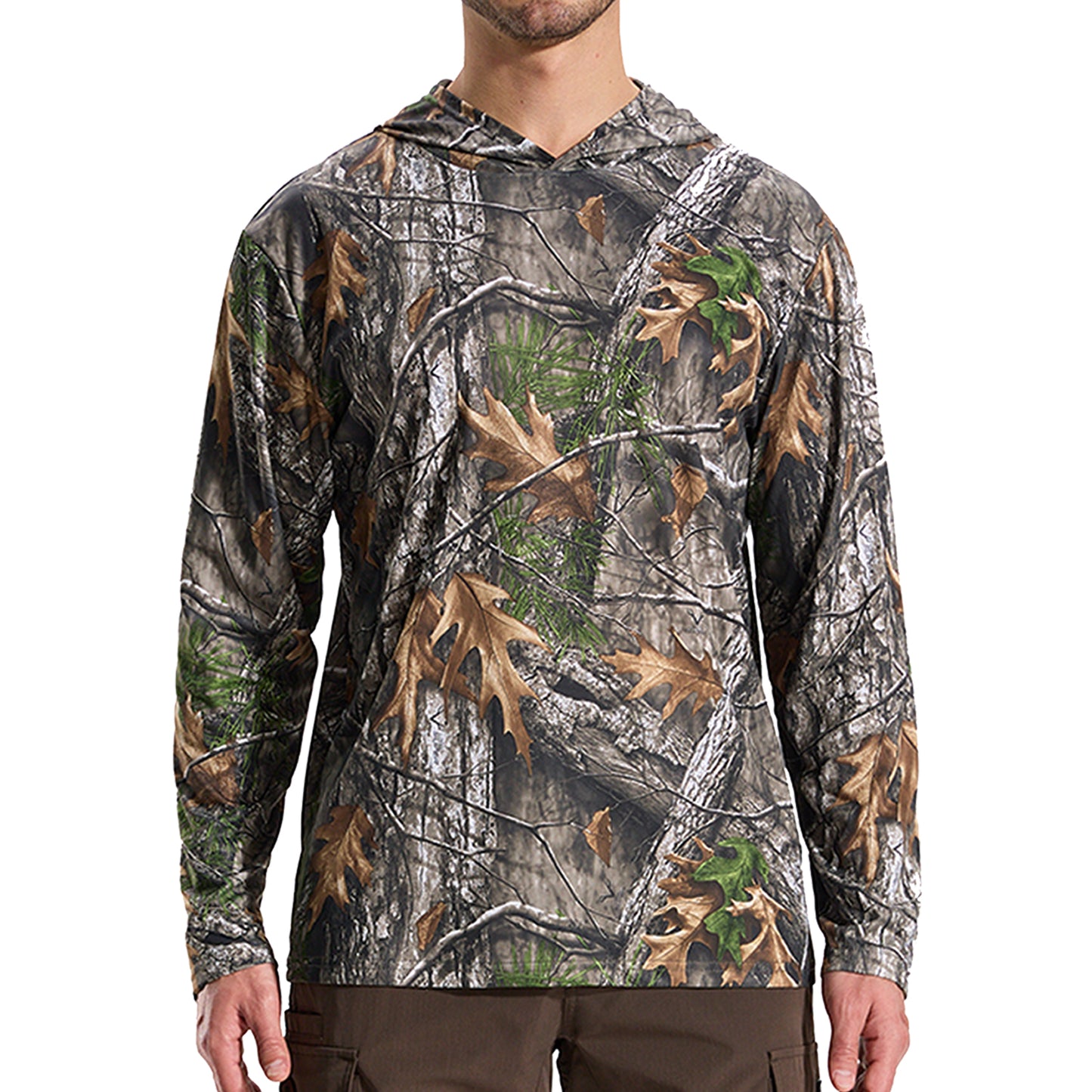 LOOGU Sweat à capuche de chasse camouflage pour homme, chemise de chasse à manches longues légère, pull à capuche performant pour la pêche et la randonnée 