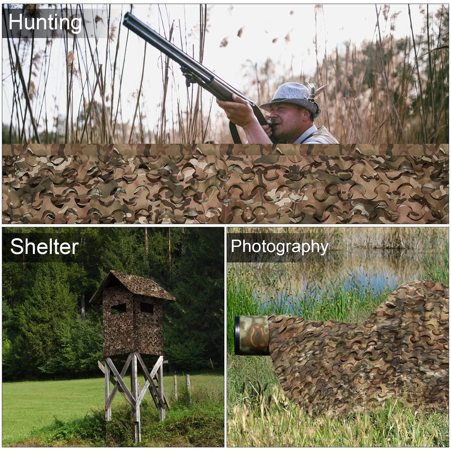 LOOGU Filet de camouflage personnalisé pour stores de chasse, décoration de pare-soleil