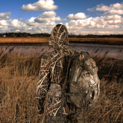 LOOGU Waterfowl Hunting Long Sleeve  Hoodie Grass Shadow Camo