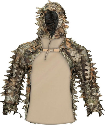 LOOGU Ghillie Suit pour hommes Foundation 3D Leaf Camo Suit, Sniper Ghillie Viper Hood pour la chasse en plein air, Wargame, Airsoft