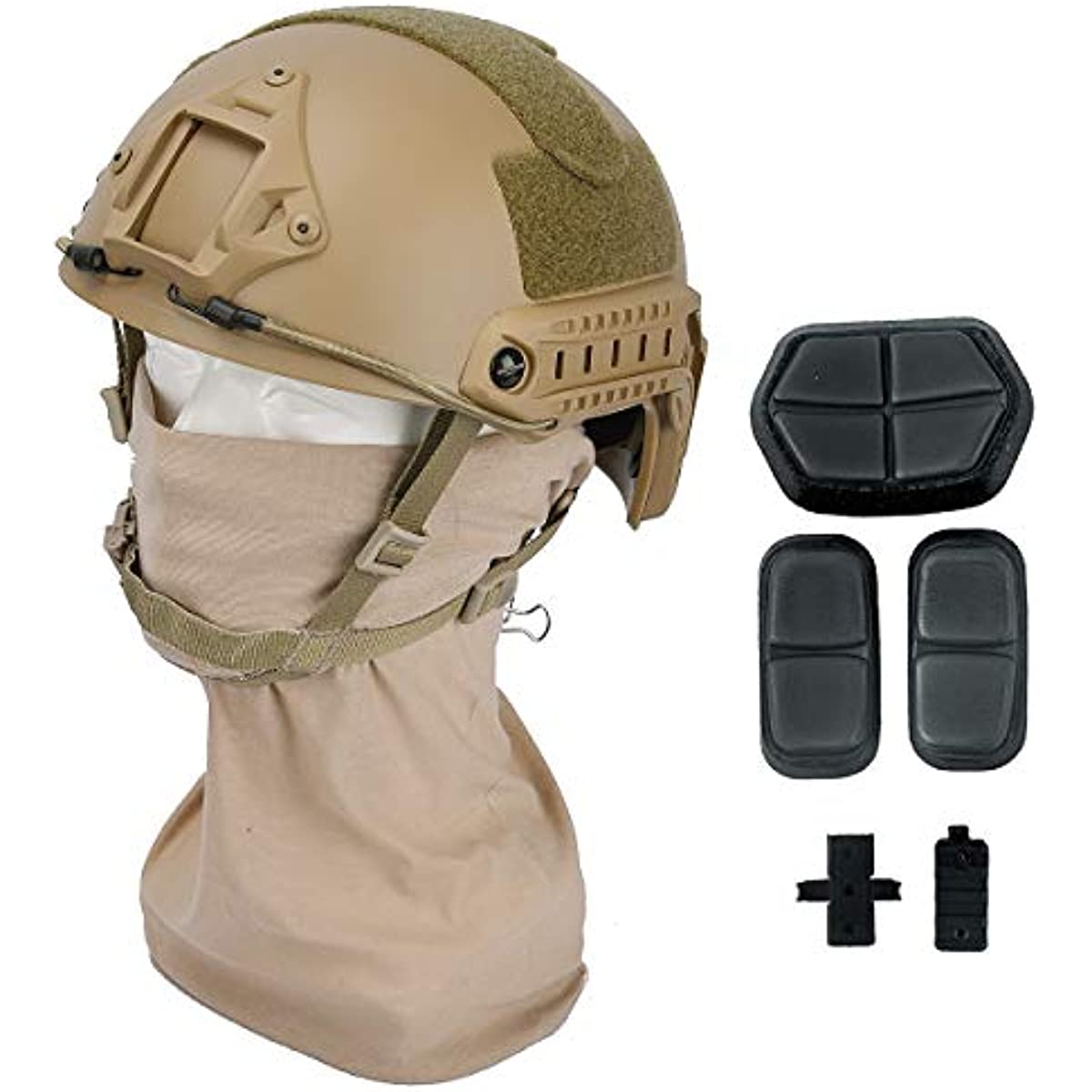 LOOGU Fast MH Base Jump Military Helmet with 12-in-1 Headwear