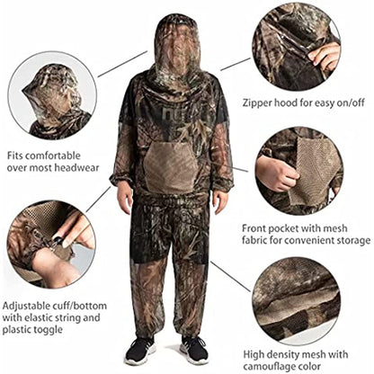 LOOGU Mosquito Suits, Net Bug Pants & Jacket Hood Sets - Ultra-fine Mesh - with Fishing, Hiking, Camping and Gardening…