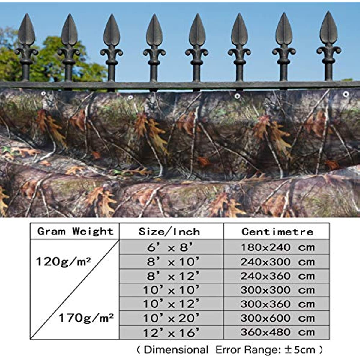 LOOGU Heavy Duty Waterproof Tarp, Bionic Tree Camo Multi Purpose Poly Cover