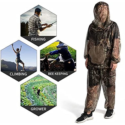 LOOGU Mosquito Suits, Net Bug Pants & Jacket Hood Sets - Ultra-fine Mesh - with Fishing, Hiking, Camping and Gardening…