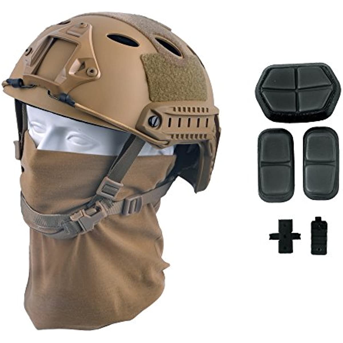 LOOGU Fast PJ Base Jump Casque militaire avec couvre-chef 12 en 1