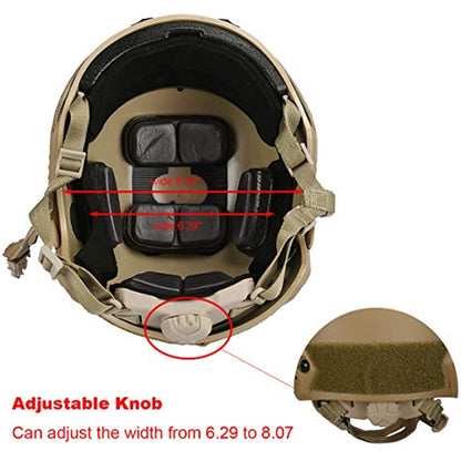 LOOGU Fast MH Base Jump Military Helmet with 12-in-1 Headwear