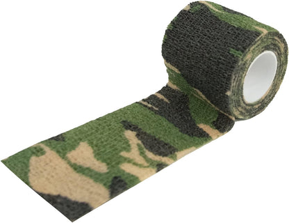 LOOGU Camo Tape Wrap for Gear - Self-Adhesive Non-Woven Fabric Stealth Tape with Stretch Bandage - Camo Wrap is Perfect for Camouflage Needs- 4 Rolls, 2/3in x 14.76ft