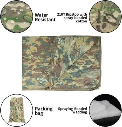 LOOGU Camo Woobie Blanket Waterproof Poncho Liner for Outdoor Camping, Hiking, Hunting, Survival, Backpacking, Picnicking