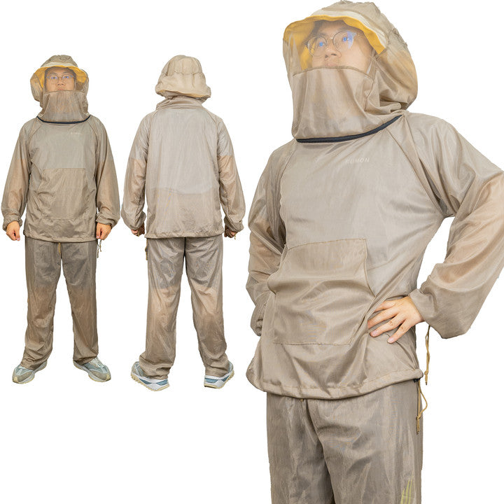 LOOGU Mosquito Suits, Net Bug Pants & Jacket Hood Sets - Ultra-fine Mesh - with Fishing, Hiking, Camping and Gardening