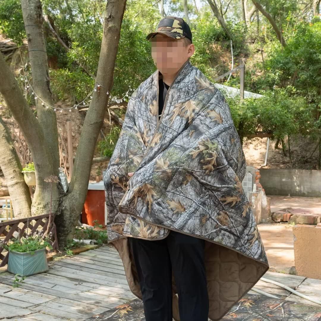 LOOGU Camo Woobie Blanket Waterproof Poncho Liner for Outdoor Camping, Hiking, Hunting, Survival, Backpacking, Picnicking