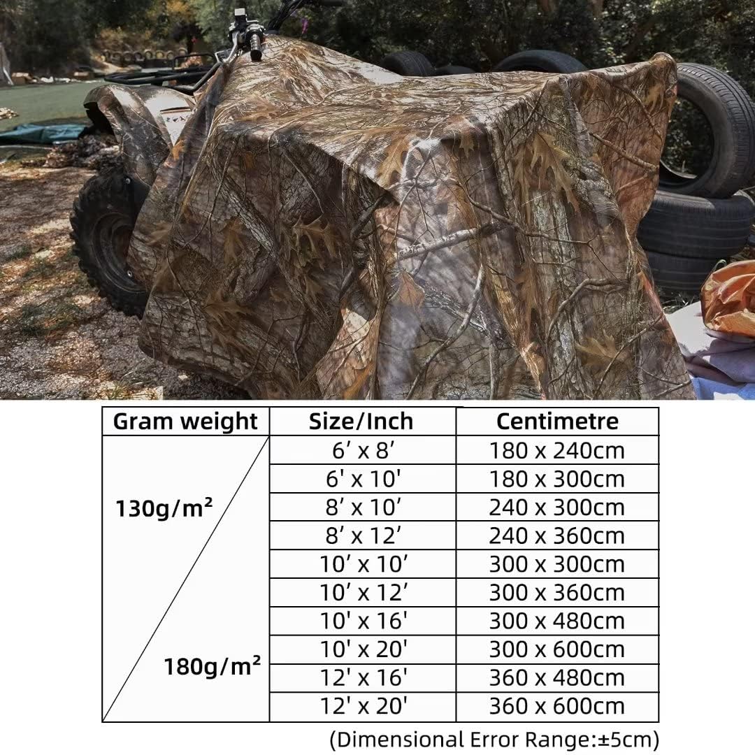 LOOGU Bâche imperméable robuste, couverture en poly multi-usage camouflage arbre bionique