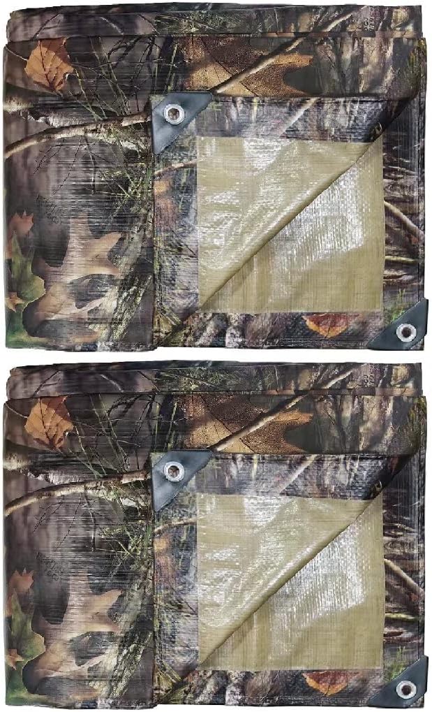 LOOGU Bâche imperméable robuste, couverture en poly multi-usage camouflage arbre bionique