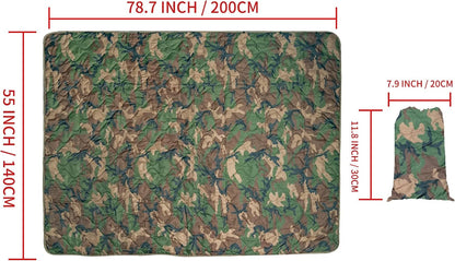 LOOGU – couverture camouflage Woobie imperméable, doublure de poncho pour le camping en plein air, la randonnée, la chasse, la survie, la randonnée, le pique-nique 