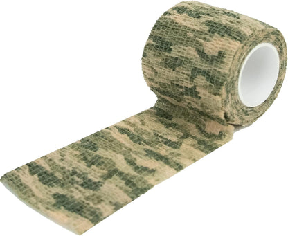 LOOGU Camo Tape Wrap for Gear - Self-Adhesive Non-Woven Fabric Stealth Tape with Stretch Bandage - Camo Wrap is Perfect for Camouflage Needs- 4 Rolls, 2/3in x 14.76ft