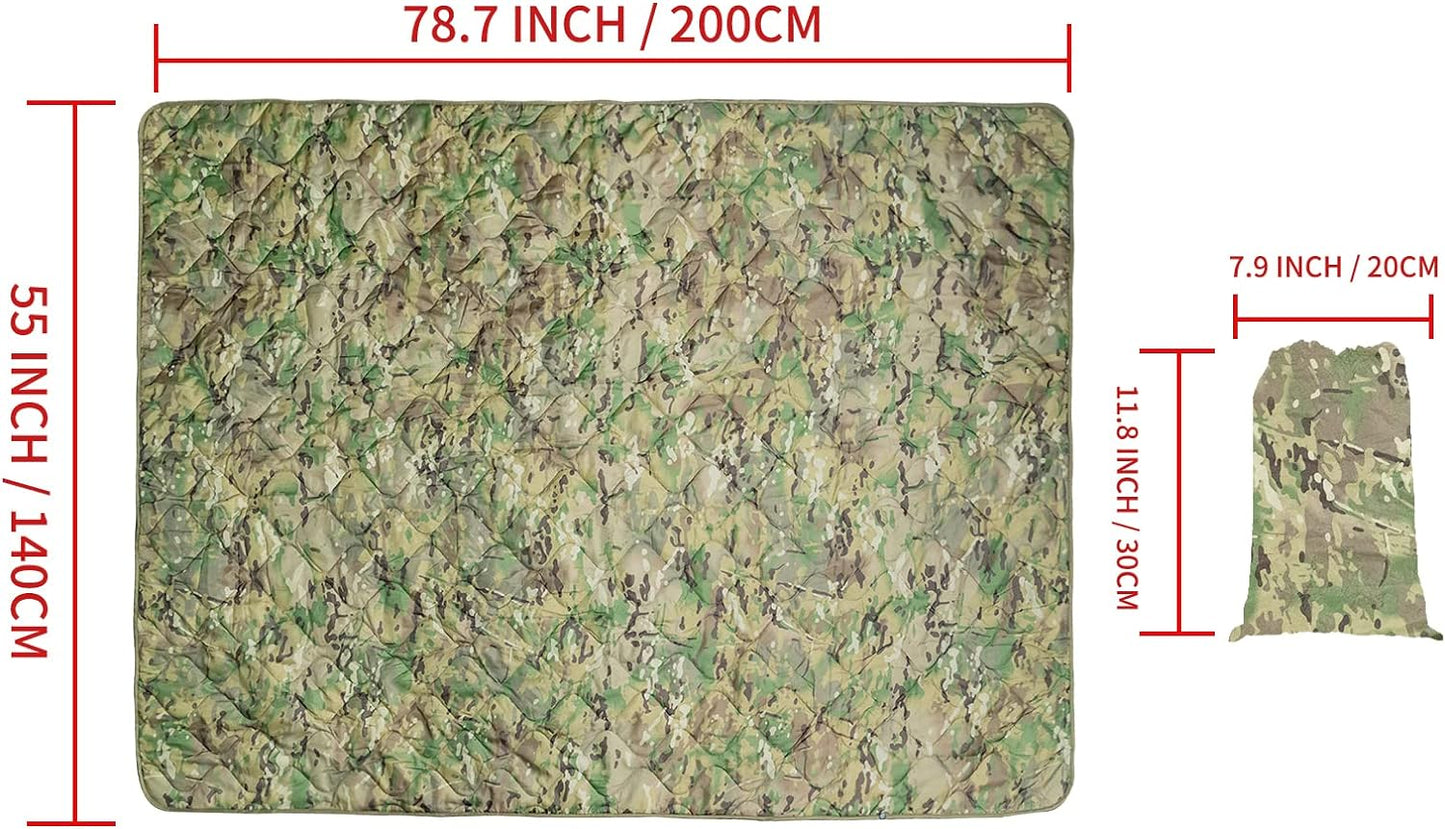 LOOGU – couverture camouflage Woobie imperméable, doublure de poncho pour le camping en plein air, la randonnée, la chasse, la survie, la randonnée, le pique-nique 