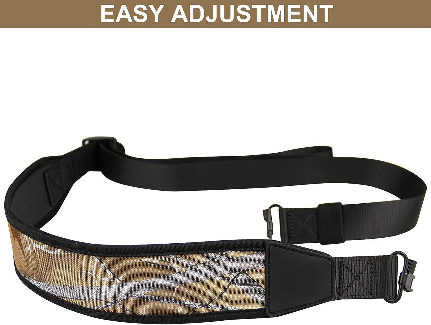 LOOGU Rifle Sling with Swivel, Two Points Gun Sling with Length Adjuster, Durable Shoulder Padded Strap for Outdoors