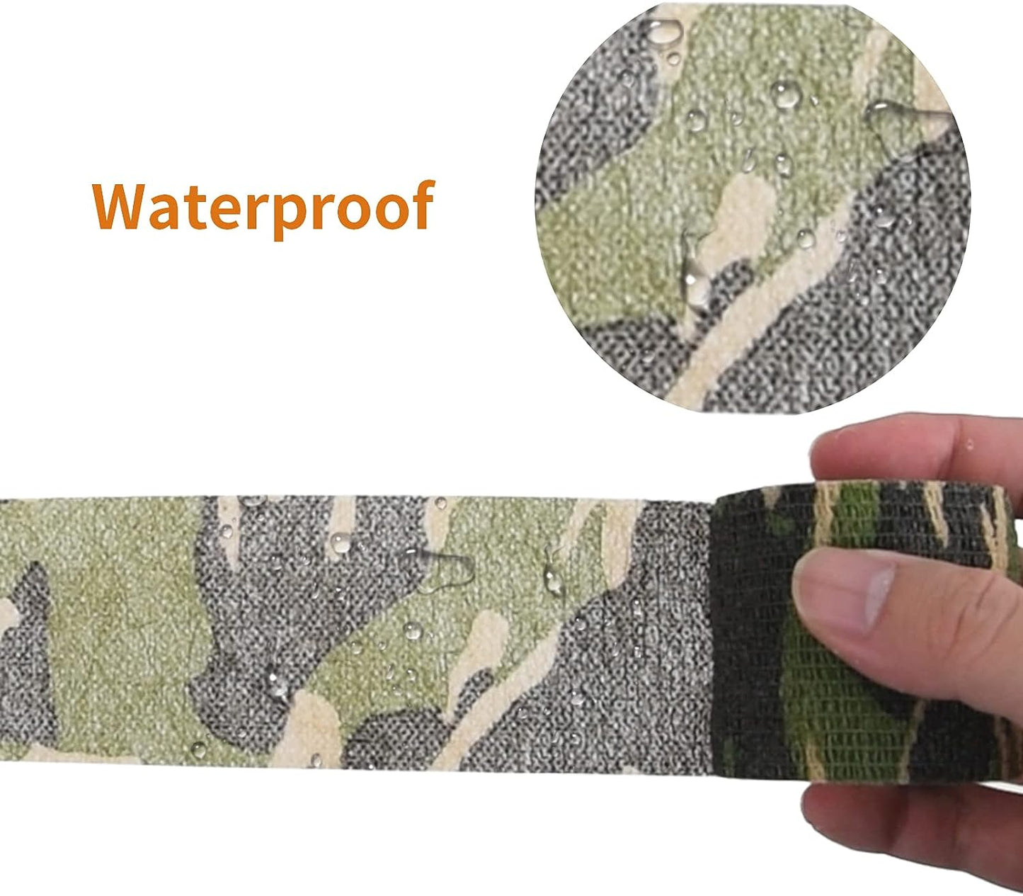 LOOGU Camo Tape Wrap for Gear - Self-Adhesive Non-Woven Fabric Stealth Tape with Stretch Bandage - Camo Wrap is Perfect for Camouflage Needs- 4 Rolls, 2/3in x 14.76ft